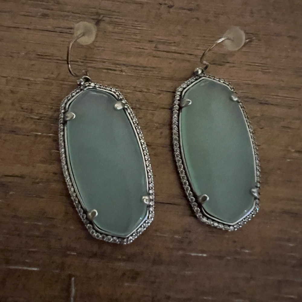 Kendra Scott Silver and Mint Earrings